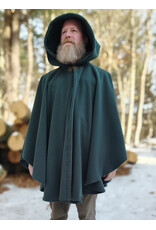 Cloakmakers.com 5897-Washable Green Fleece Ruana Cloak w/ Antique Bronze Tone Clasp