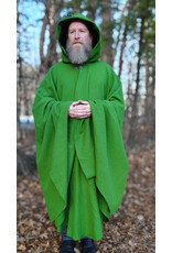 Cloakmakers.com 5900-Washable Chartreuse Wool Blend Cloak w/ Black Velvet Hood Lining & Silver Tone Clasp