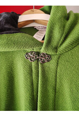 Cloakmakers.com 5900-Washable Chartreuse Wool Blend Cloak w/ Black Velvet Hood Lining & Silver Tone Clasp