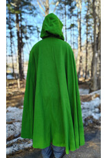 Cloakmakers.com 5900-Washable Chartreuse Wool Blend Cloak w/ Black Velvet Hood Lining & Silver Tone Clasp