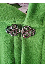 Cloakmakers.com 5900-Washable Chartreuse Wool Blend Cloak w/ Black Velvet Hood Lining & Silver Tone Clasp