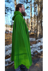Cloakmakers.com 5900-Washable Chartreuse Wool Blend Cloak w/ Black Velvet Hood Lining & Silver Tone Clasp