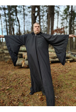 Cloakmakers.com R574-Washable Large Charcoal Robe w/ Black Velvet Hood Lining & Silver Tone Clasp
