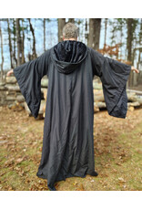 Cloakmakers.com R574-Washable Large Charcoal Robe w/ Black Velvet Hood Lining & Silver Tone Clasp