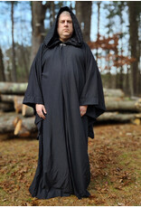 Cloakmakers.com R574-Washable Large Charcoal Robe w/ Black Velvet Hood Lining & Silver Tone Clasp
