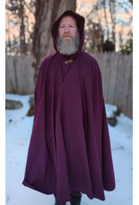 Cloakmakers.com 5901-Washashable Garnet Red Raincoat Fleece Cloak w/ Antique Bronze Tone Clasp