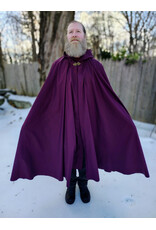 Cloakmakers.com 5901-Washashable Garnet Red Raincoat Fleece Cloak w/ Antique Bronze Tone Clasp