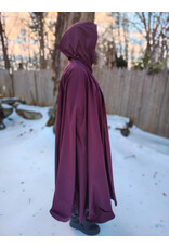 Cloakmakers.com 5901-Washable Garnet Red Raincoat Fleece Cloak w/ Antique Bronze Tone Clasp