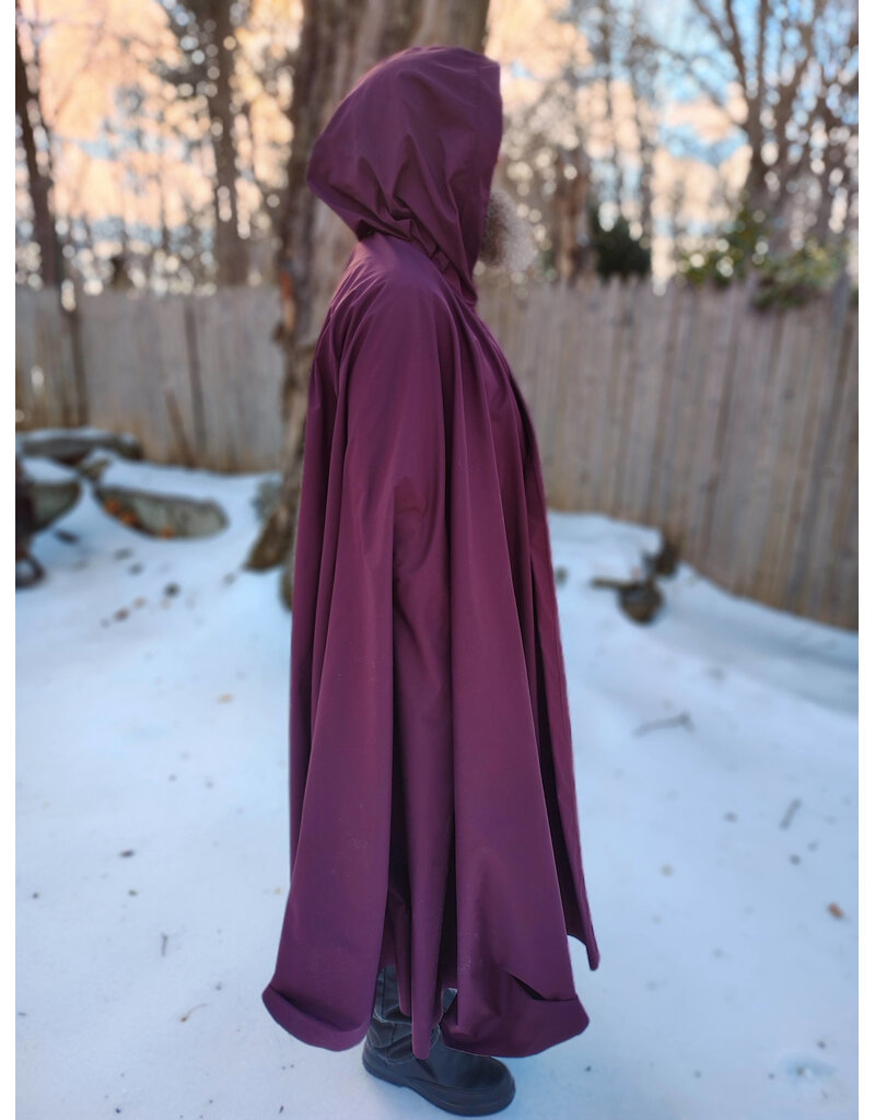 Cloakmakers.com 5901-Washashable Garnet Red Raincoat Fleece Cloak w/ Antique Bronze Tone Clasp