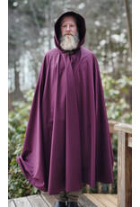 Cloakmakers.com 5901-Washashable Garnet Red Raincoat Fleece Cloak w/ Antique Bronze Tone Clasp