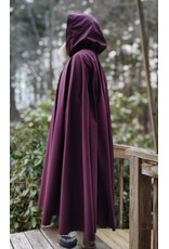 Cloakmakers.com 5901-Washable Garnet Red Raincoat Fleece Cloak w/ Antique Bronze Tone Clasp