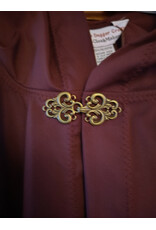 Cloakmakers.com 5901-Washashable Garnet Red Raincoat Fleece Cloak w/ Antique Bronze Tone Clasp