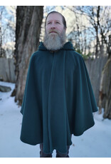 Cloakmakers.com 5904-Washable Green Fleece Ruana Cloak w/ Antiqued Bronze Tone Clasp