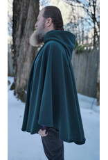 Cloakmakers.com 5904-Washable Green Fleece Ruana Cloak w/ Antiqued Bronze Tone Clasp