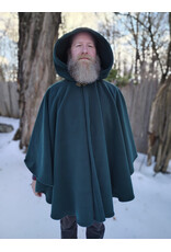 Cloakmakers.com 5904-Washable Green Fleece Ruana Cloak w/ Antiqued Bronze Tone Clasp