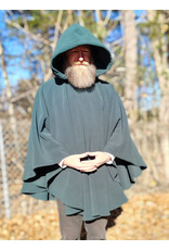 Cloakmakers.com 5904-Washable Green Fleece Ruana Cloak w/ Antiqued Bronze Tone Clasp
