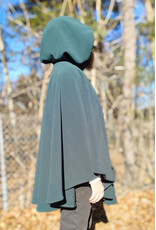 Cloakmakers.com 5904-Washable Green Fleece Ruana Cloak w/ Antiqued Bronze Tone Clasp