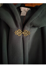 Cloakmakers.com 5904-Washable Green Fleece Ruana Cloak w/ Antiqued Bronze Tone Clasp