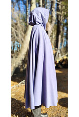 Cloakmakers.com 5905-Washable Lavender Wool Cloak w/ Blue Velvet Hood Lining & Gothic Rose Clasp