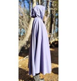 Cloakmakers.com 5905-Washable Lavender Wool Cloak w/ Blue Velvet Hood Lining & Gothic Rose Clasp