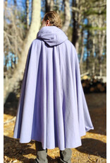 Cloakmakers.com 5905-Washable Lavender Wool Cloak w/ Blue Velvet Hood Lining & Gothic Rose Clasp