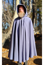 Cloakmakers.com 5905-Washable Lavender Wool Cloak w/ Blue Velvet Hood Lining & Gothic Rose Clasp