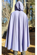 Cloakmakers.com 5905-Washable Lavender Wool Cloak w/ Blue Velvet Hood Lining & Gothic Rose Clasp