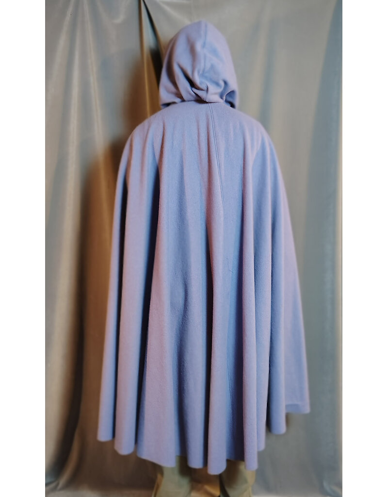 Cloakmakers.com 5905-Washable Lavender Wool Cloak w/ Blue Velvet Hood Lining & Gothic Rose Clasp