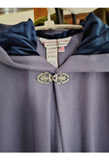 Cloakmakers.com 5905-Washable Lavender Wool Cloak w/ Blue Velvet Hood Lining & Gothic Rose Clasp