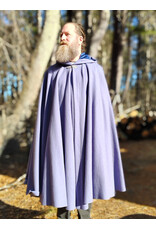 Cloakmakers.com 5905-Washable Lavender Wool Cloak w/ Blue Velvet Hood Lining & Gothic Rose Clasp