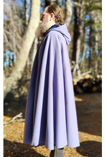 Cloakmakers.com 5905-Washable Lavender Wool Cloak w/ Blue Velvet Hood Lining & Gothic Rose Clasp