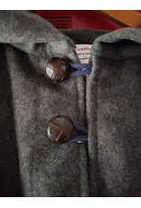 Cloakmakers.com 5906-Grey Double Layer Wool Blend Cloak w/ Raven Embroidery & Maroon Hood Lining & Pockets