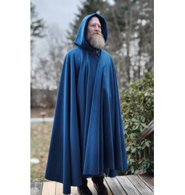 Cloakmakers.com 5907-Washable Blue Windbloc Fleece Cloak w/ Silver Tone Clasp
