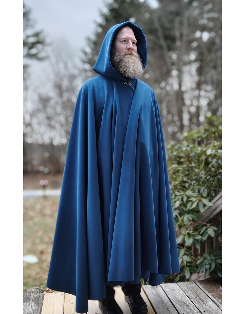 Cloakmakers.com 5907-Washable Blue Windbloc Fleece Cloak w/ Silver Tone Clasp
