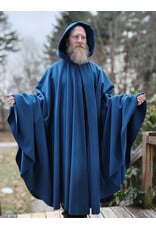 Cloakmakers.com 5907-Washable Blue Windbloc Fleece Cloak w/ Silver Tone Clasp