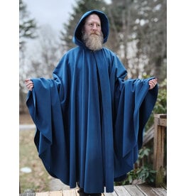 Cloakmakers.com 5907-Washable Blue Windbloc Fleece Cloak w/ Silver Tone Clasp