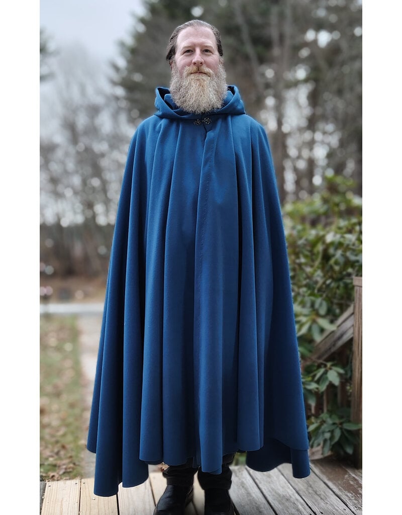 Cloakmakers.com 5907-Washable Blue Windbloc Fleece Cloak w/ Silver Tone Clasp