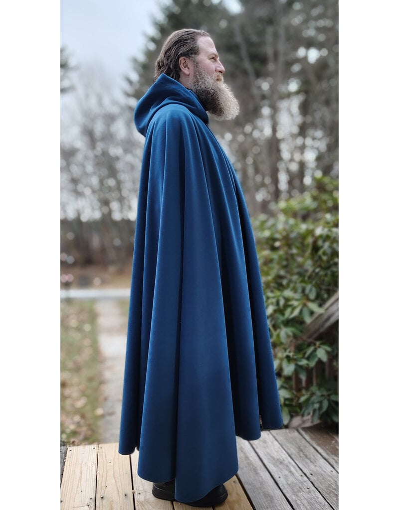 Cloakmakers.com 5907-Washable Blue Windbloc Fleece Cloak w/ Silver Tone Clasp