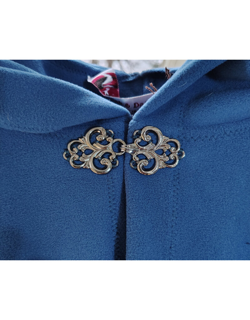 Cloakmakers.com 5907-Washable Blue Windbloc Fleece Cloak w/ Silver Tone Clasp