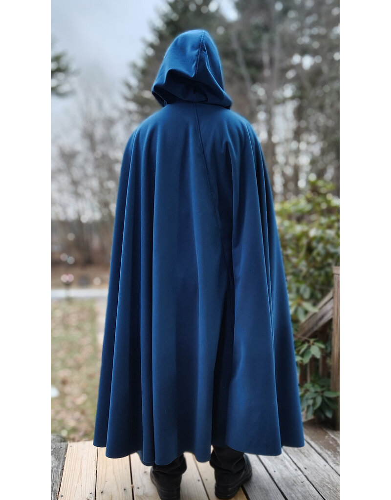 Cloakmakers.com 5907-Washable Blue Windbloc Fleece Cloak w/ Silver Tone Clasp