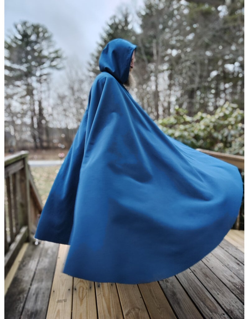 Cloakmakers.com 5907-Washable Blue Windbloc Fleece Cloak w/ Silver Tone Clasp