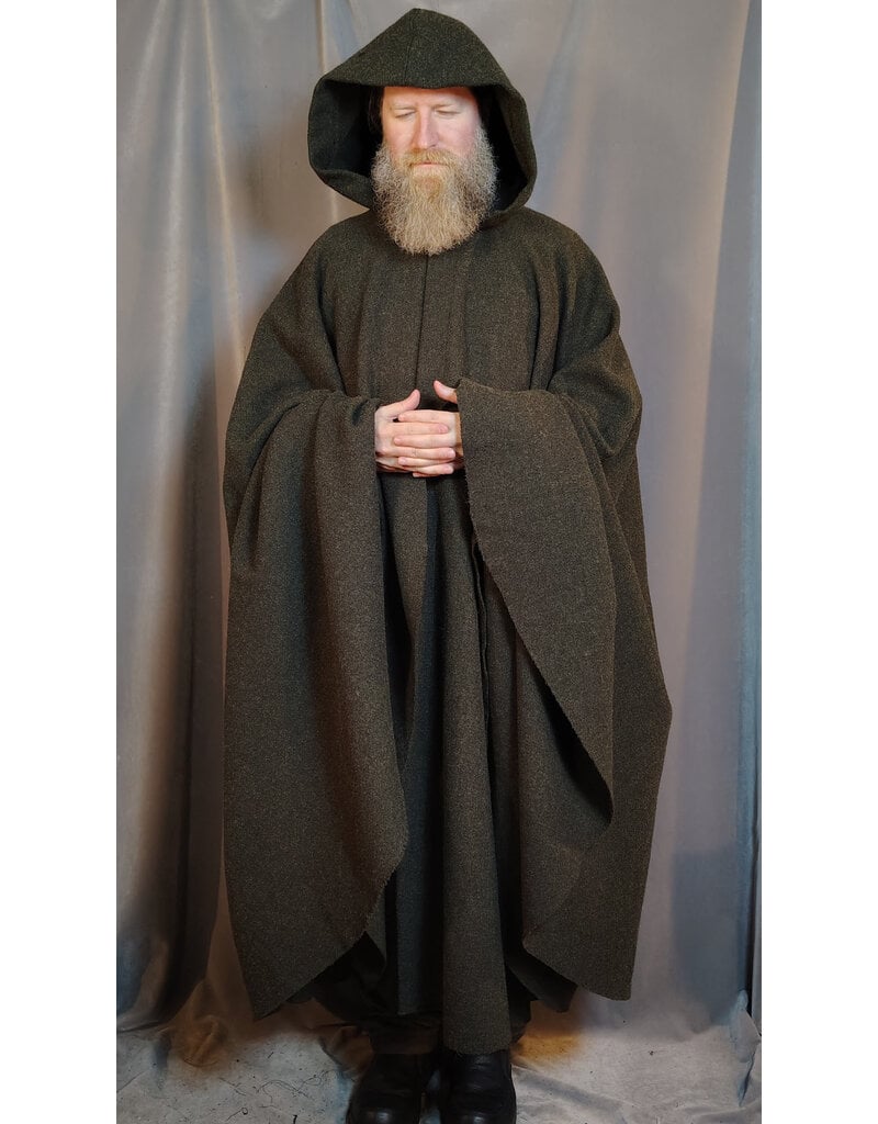 Cloakmakers.com 5910-Washable Green Wool Ranger Cloak w/ Antique Bronze Tone Clasp