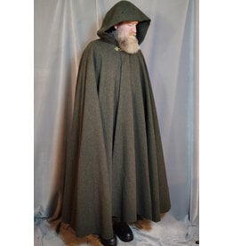 Cloakmakers.com 5910-Washable Green Wool Ranger Cloak w/ Antique Bronze Tone Clasp