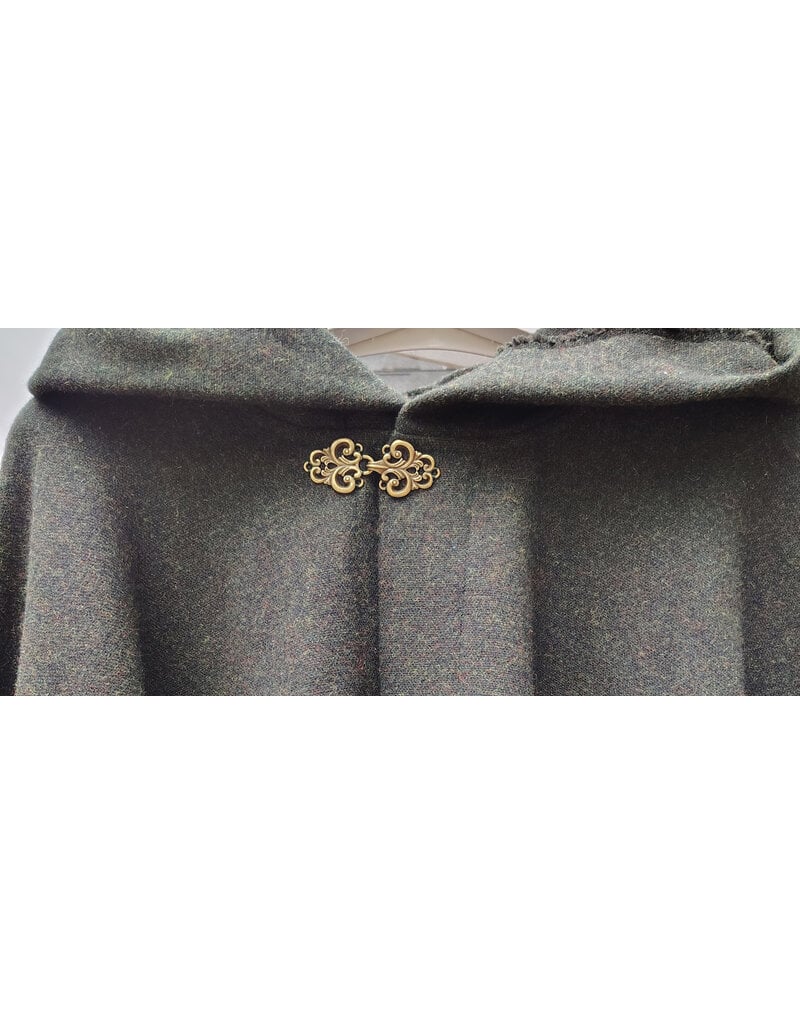 Cloakmakers.com 5910-Washable Green Wool Ranger Cloak w/ Antique Bronze Tone Clasp