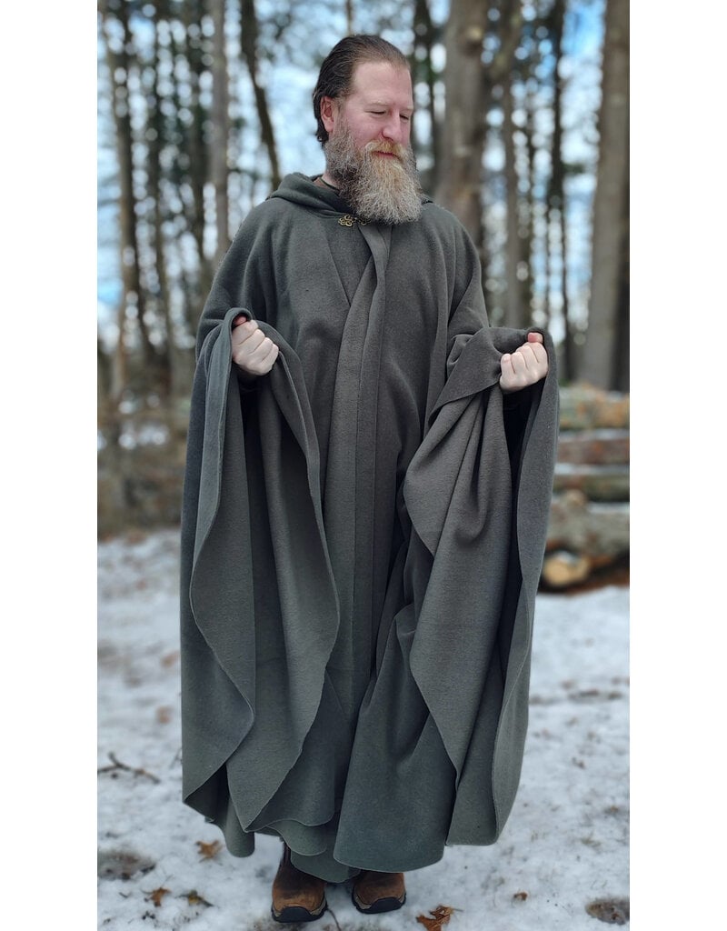 Cloakmakers.com 5911-Washable Sage Green Fleece Cloak w/ Bronze Tone Clasp