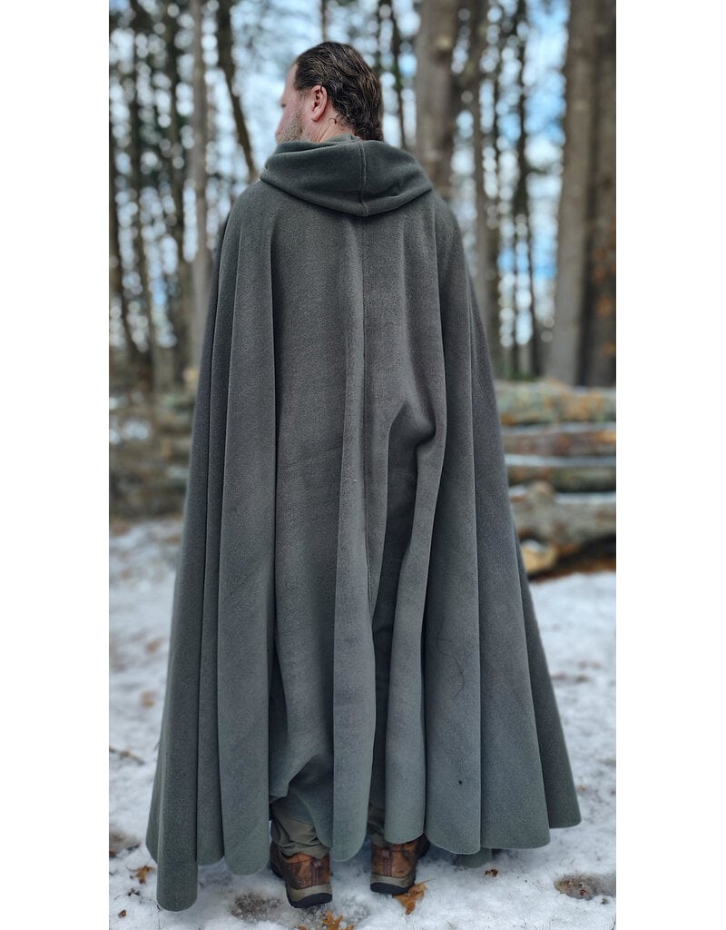 Cloakmakers.com 5911-Washable Sage Green Fleece Cloak w/ Bronze Tone Clasp