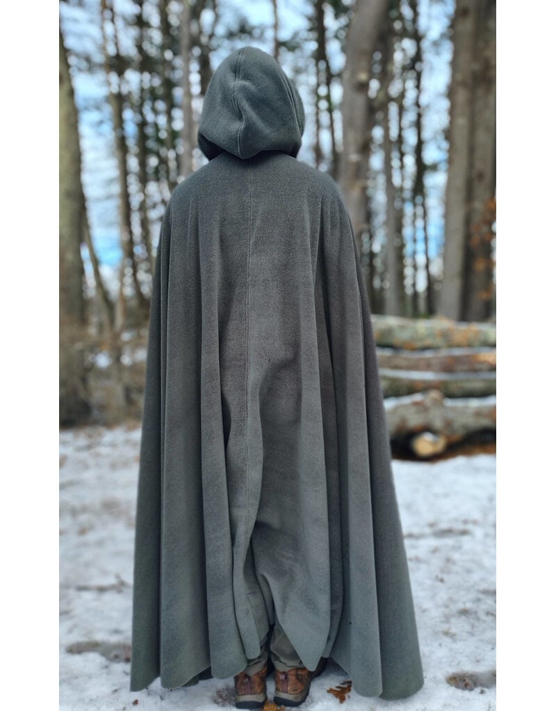 Cloakmakers.com 5911-Washable Sage Green Fleece Cloak w/ Bronze Tone Clasp
