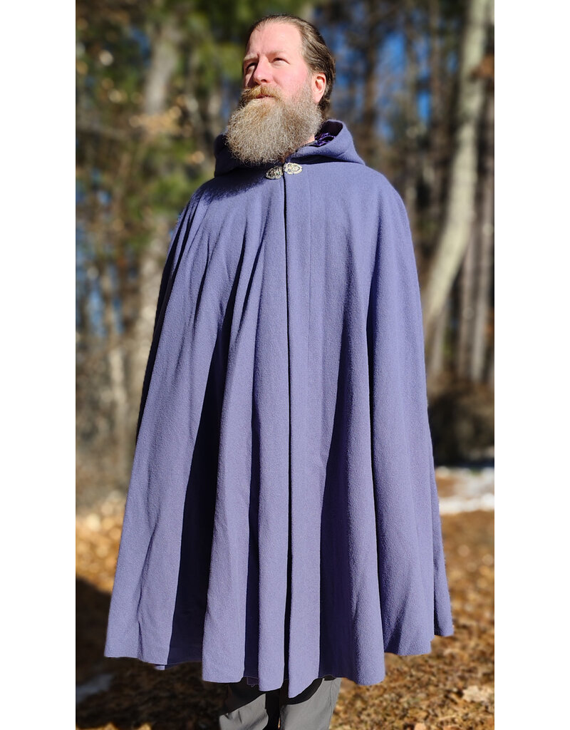 Cloakmakers.com 5914-Washable Lavender Wool Blend Cloak w/ Dark Purple Velvet Hood Lining & Gothic Rose Clasp