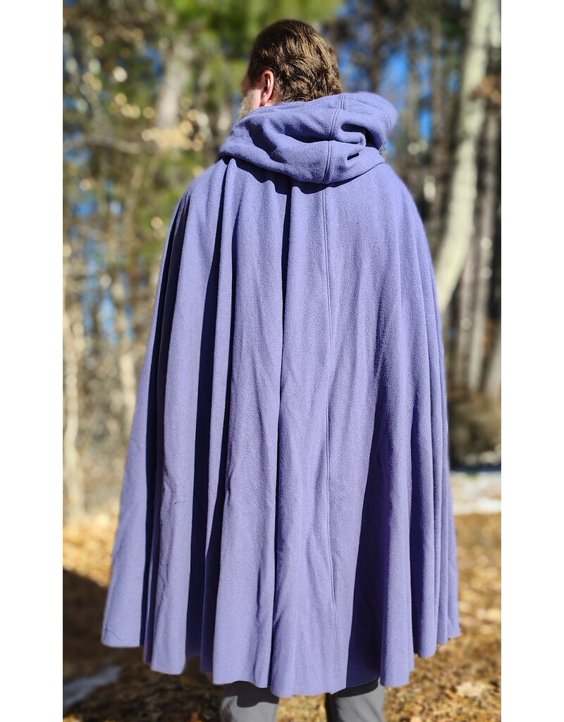 Cloakmakers.com 5914-Washable Lavender Wool Blend Cloak w/ Dark Purple Velvet Hood Lining & Gothic Rose Clasp