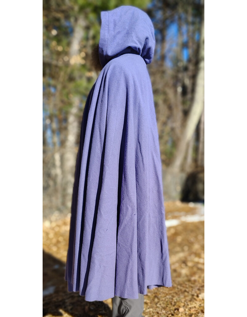 Cloakmakers.com 5914-Washable Lavender Wool Blend Cloak w/ Dark Purple Velvet Hood Lining & Gothic Rose Clasp